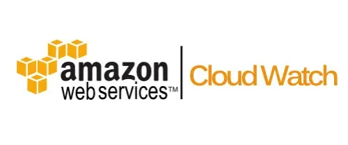 Electric-blue paper-product logo with "Amazon Cloud Watch Web Services