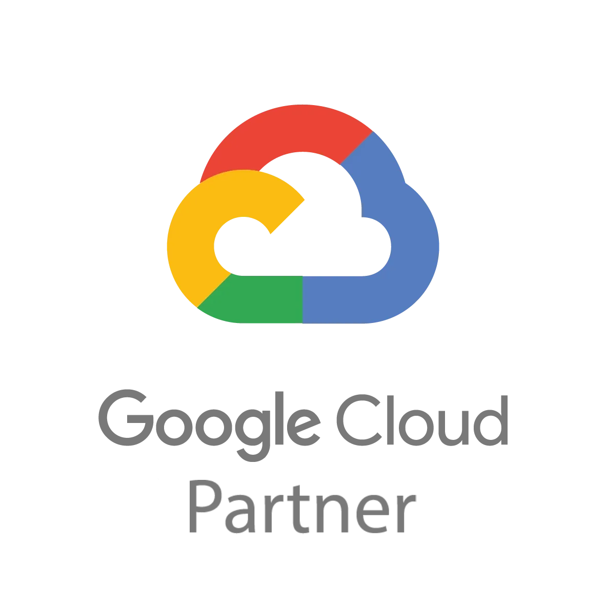 

Bright electric-blue circle logo shows Google Cloud Partner's brand.