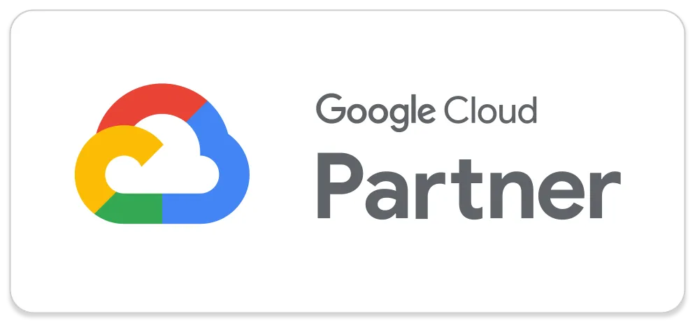 Google Cloud Partner logo: Fast, reliable internet from Google Fiber.