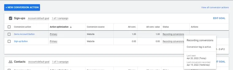 Rectangle font screenshot illustrating number pattern & text:"NEW CONVERSION ACTION
