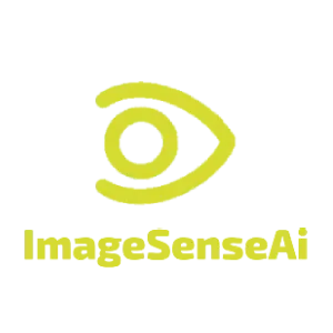 Eye-catching "ImageSenseAi" circle font logo with brand