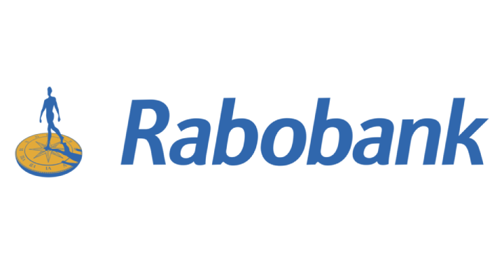 
Rabobank logo w/ "LA" text: A bank devoted